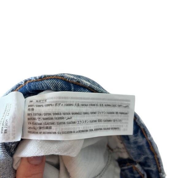 Abercrombie & Fitch The Dad High Rise Straight Leg Jeans Size 26 2 Medium Wash - Picture 7 of 8